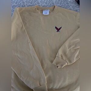 Boston College Men's Tan Sweatshirt with Embroidered Eagle Logo